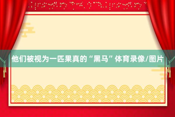他们被视为一匹果真的“黑马”体育录像/图片