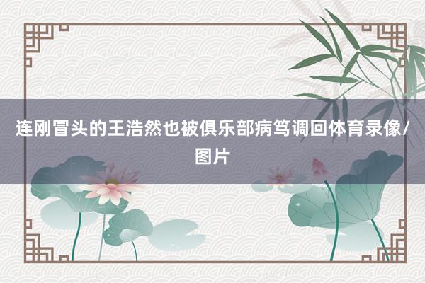 连刚冒头的王浩然也被俱乐部病笃调回体育录像/图片