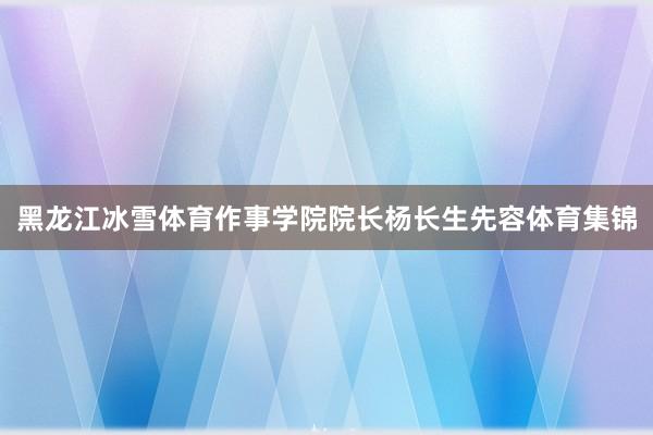 黑龙江冰雪体育作事学院院长杨长生先容体育集锦