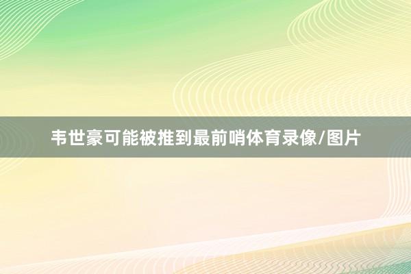 韦世豪可能被推到最前哨体育录像/图片